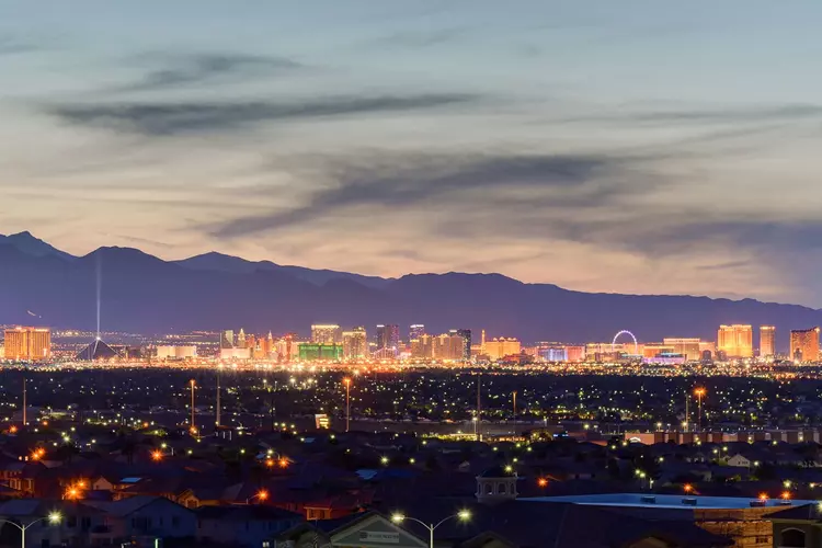 las vegas Nevada strip city skyline at night
