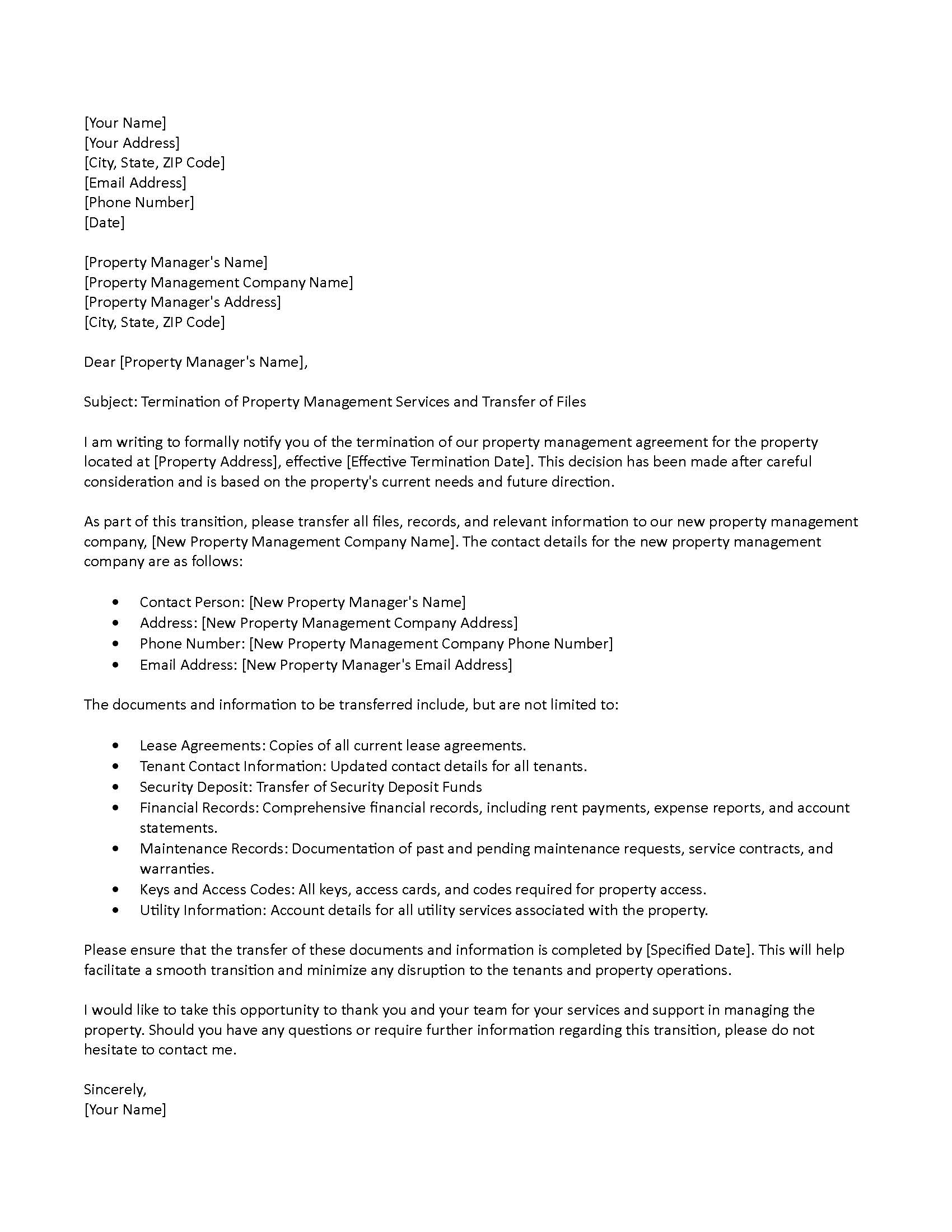 Changing Property Managers Mid-Lease is Surprisingly Easy 3 Free Download Sample Property Management Cancellation Letter when changing property managers mid-lease