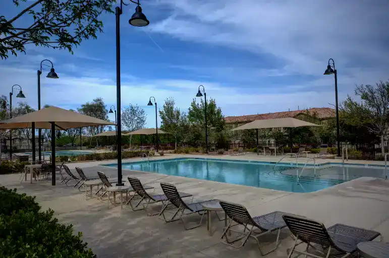 Community swimming pool in a Las Vegas Valley residential neighborhood