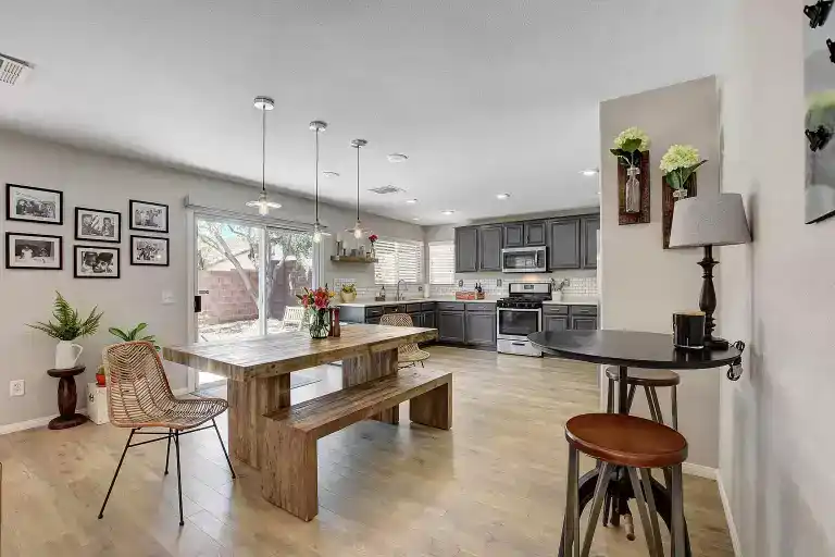 Kitchen and dining area in a Summerlin South rental property