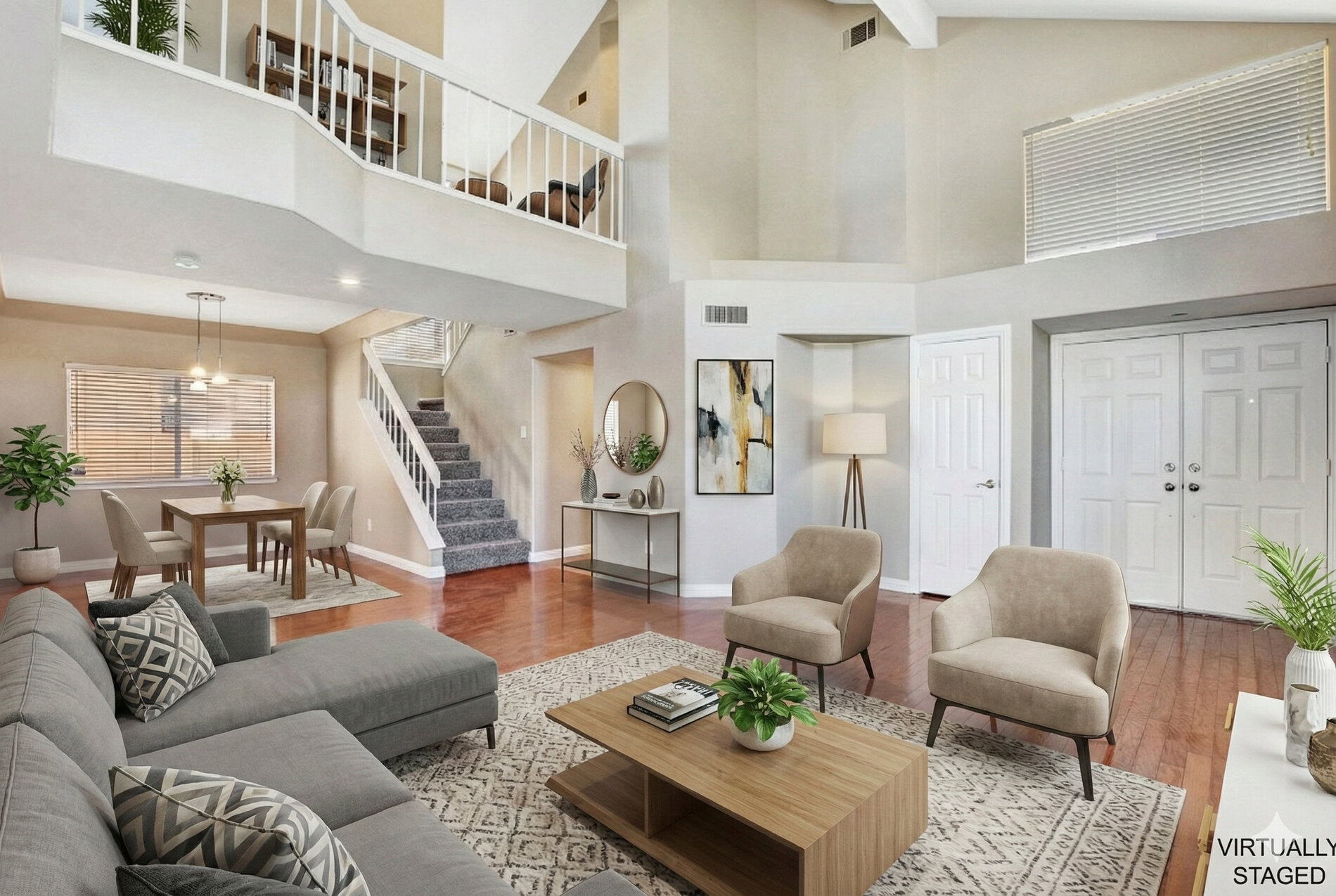 Contemporary living room in a professionally managed Las Vegas rental home