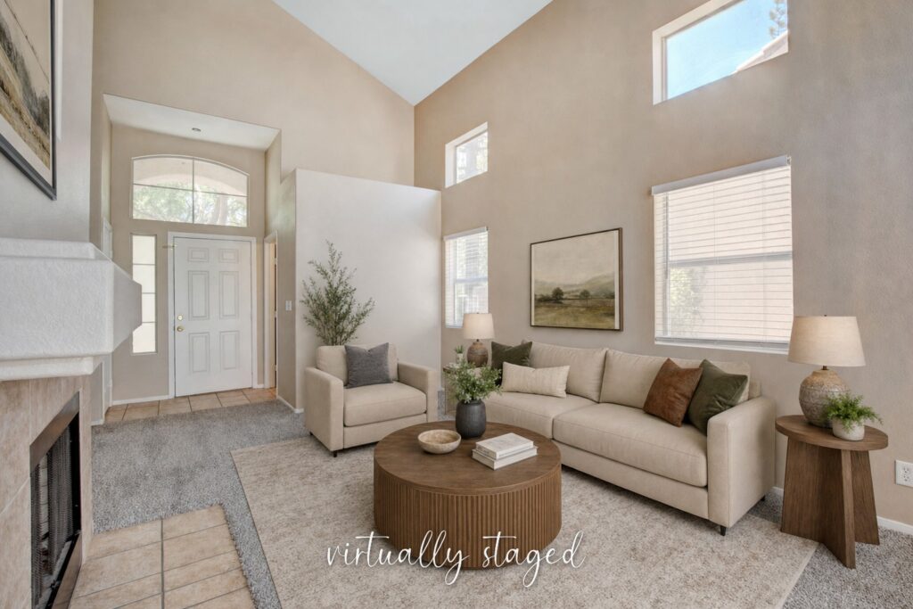 virtually staged living room