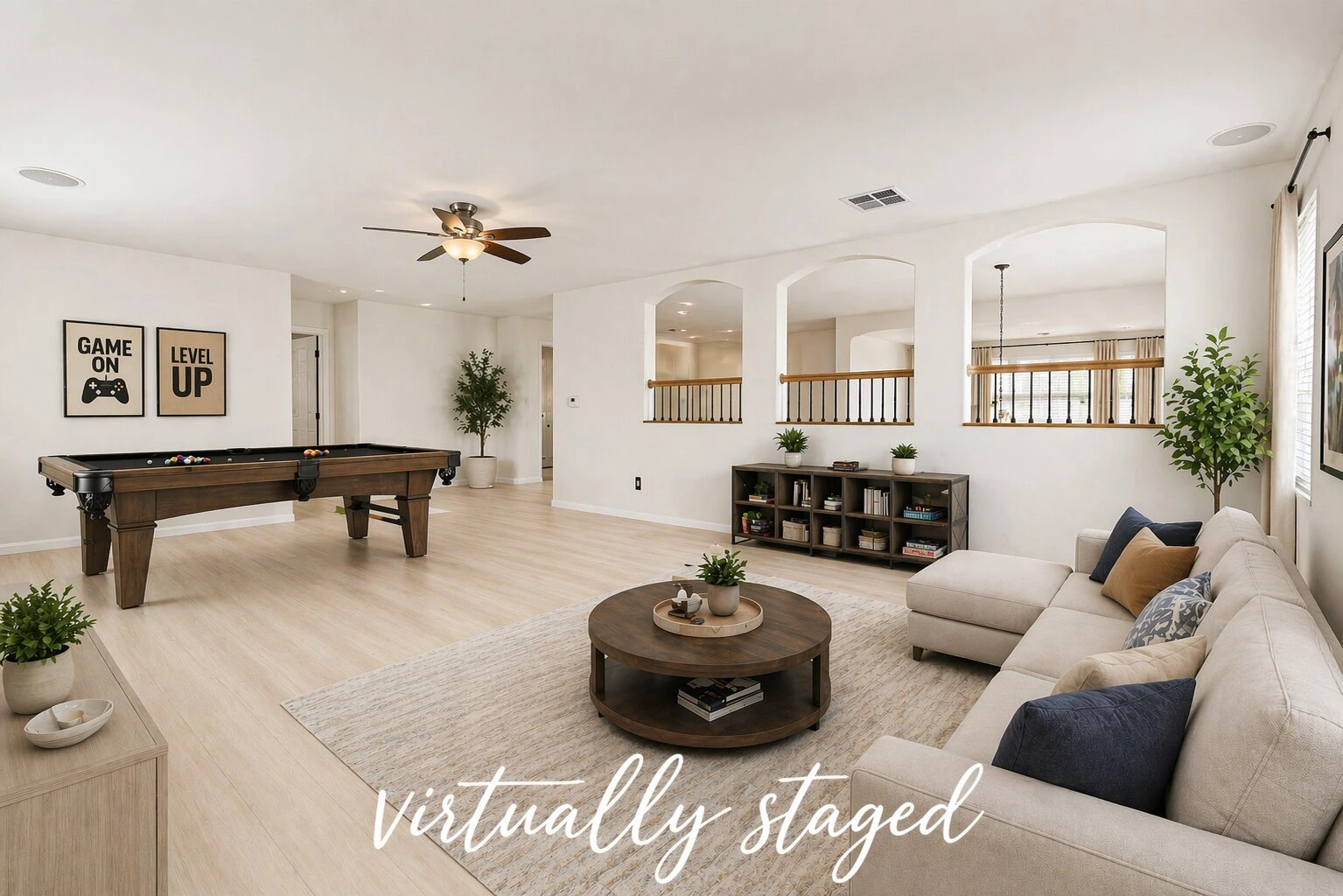 Open bonus room and living area in a Summerlin rental investment property in ZIP code 89144