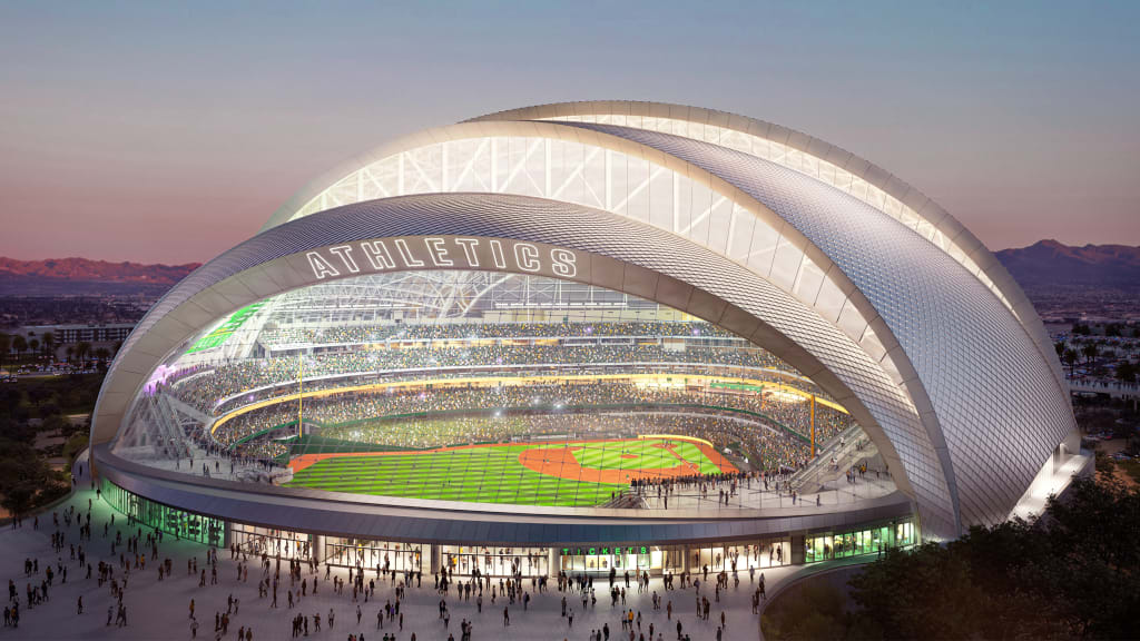 Rendering of the proposed Athletics baseball stadium in Las Vegas, Nevada